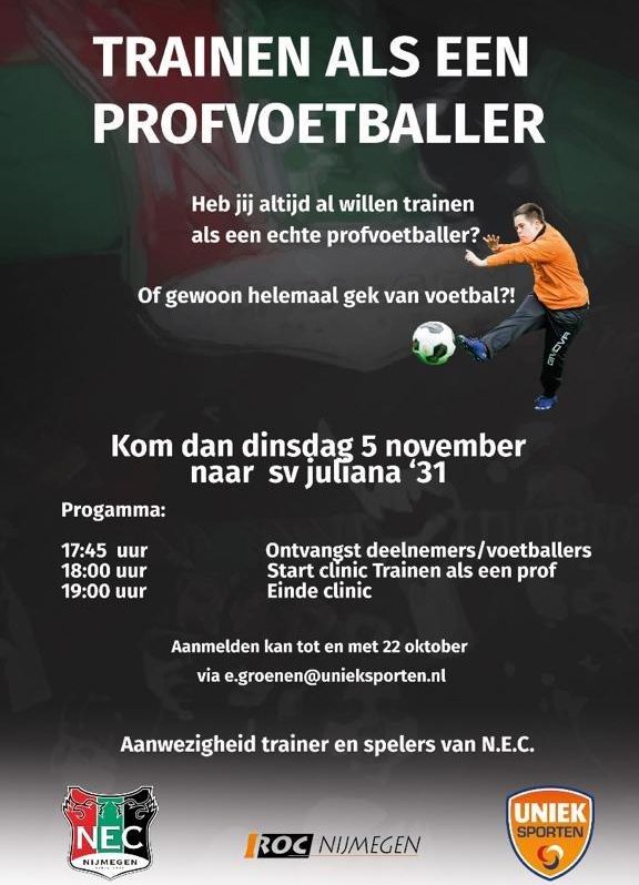 Trainen als een profvoetballer sv Juliana'31
